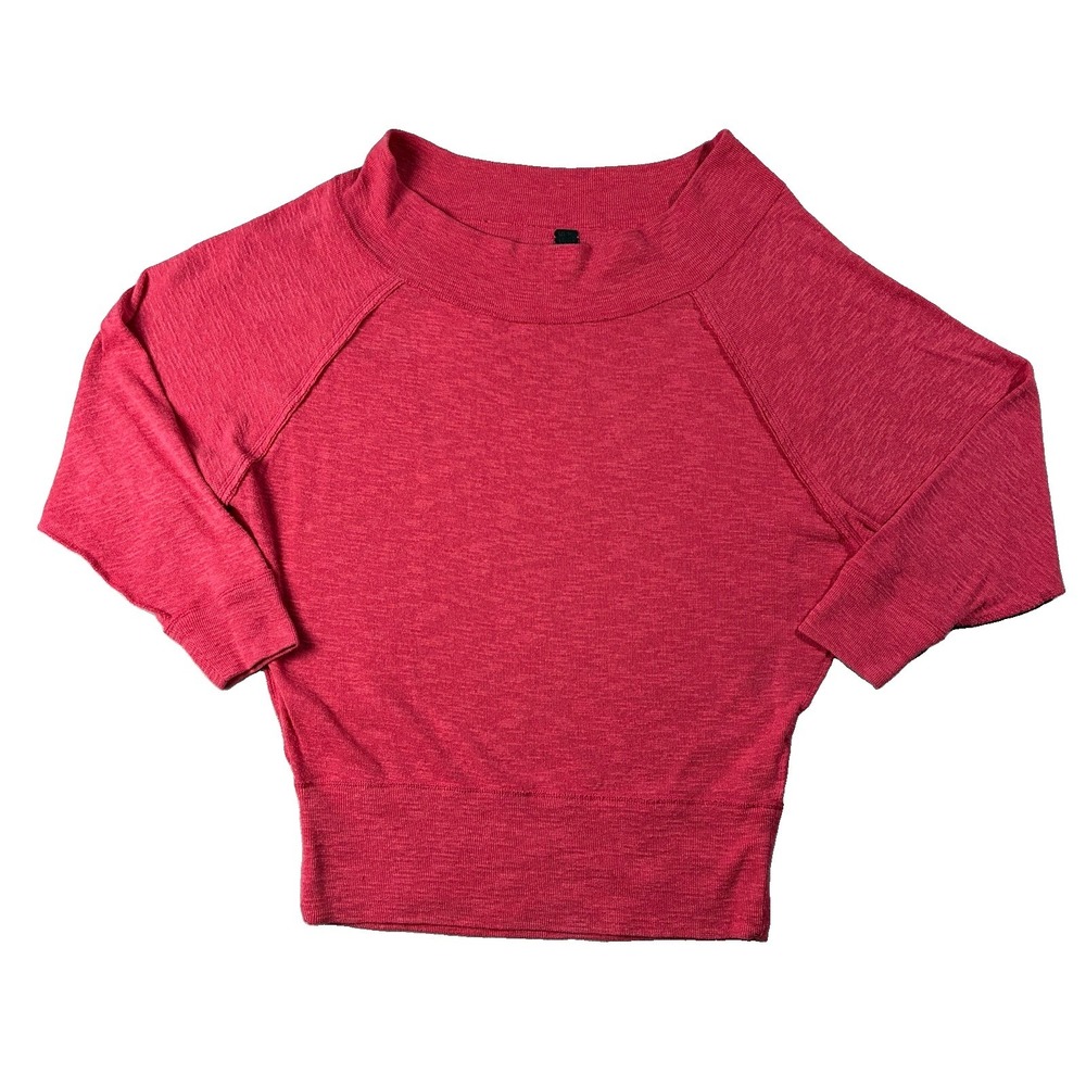 Free People We The Free Boat Neck Lightweight Knit Top Pink Womens M Y2K Revival
